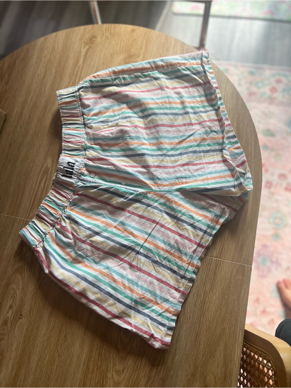 Dressed in Lala Striped Pastel Cotton Shorts - Multicolor
